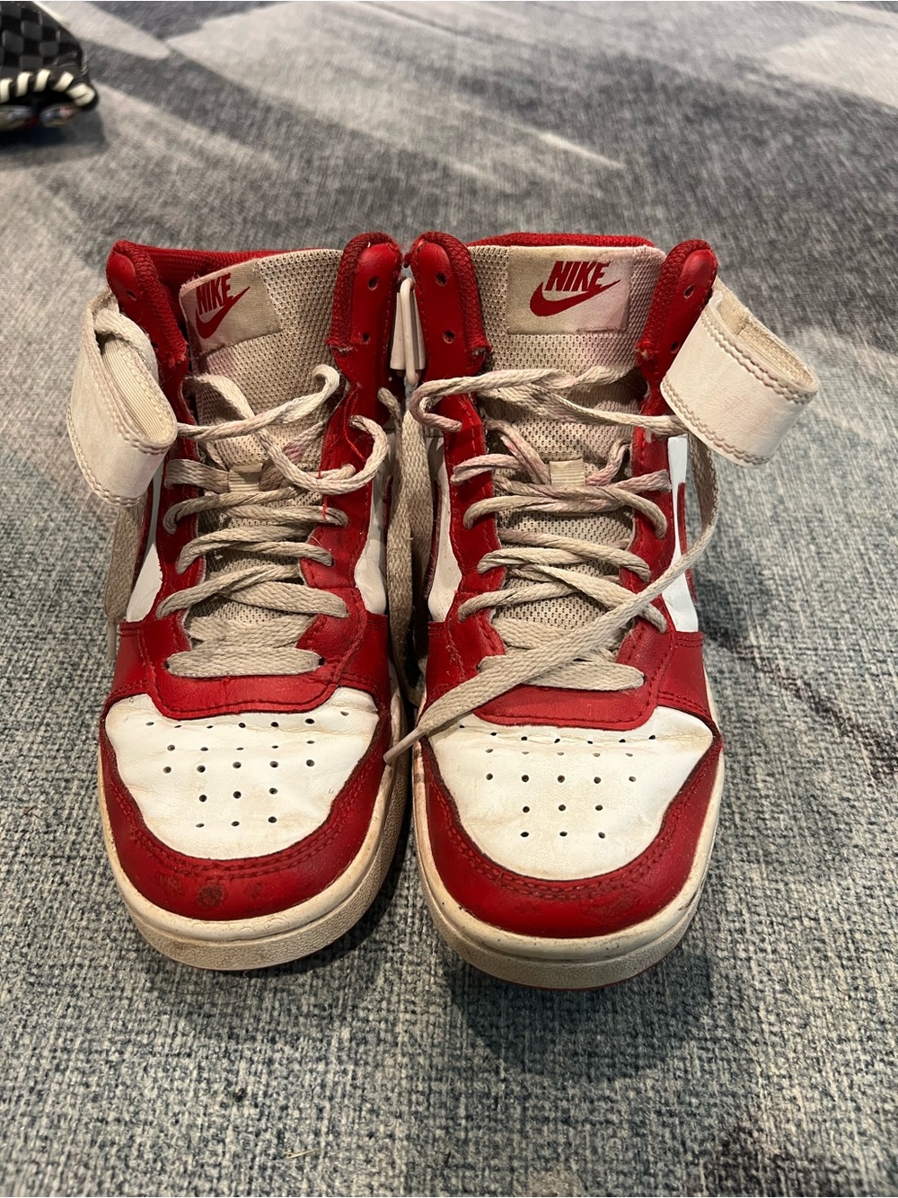 Nike Kids High-Top Sneakers in Red and White